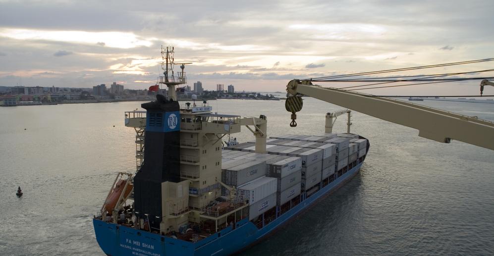 Cargo ship at port